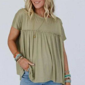 Three Bird Nest Olive Green Tunic Top